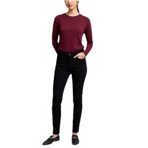 ATM Anthony Thomas Melillo Black Ponte Slim Leg Cuffed Ankle Pants sz 30